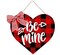 Front Door Hanging Sign Red and Black Valentines Day Wreath Be Mine Buffalo Plaid Heart Wooden Door Hanger Valentines Day Decorations for Wedding Home Room Outdoor Wall Decor
